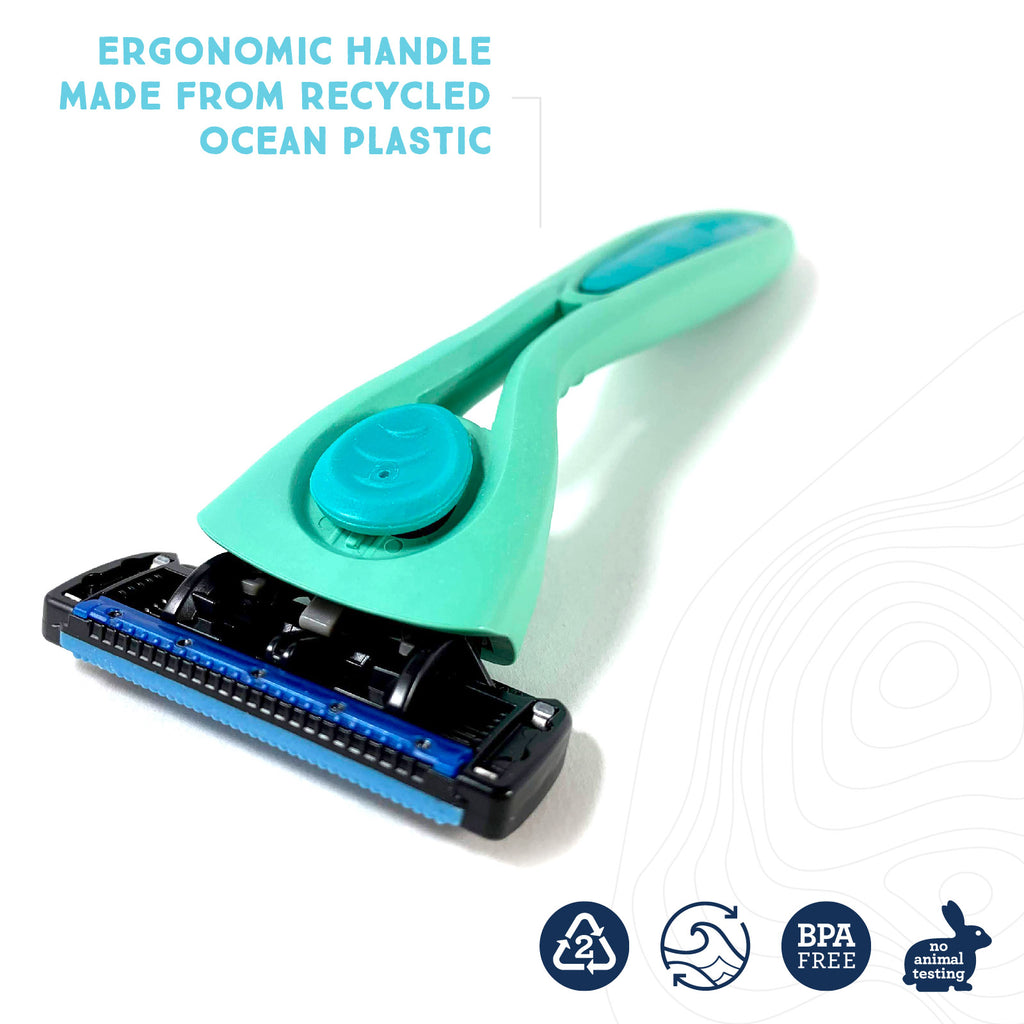 POPi Recycled Ocean Plastic Gift Set (Razor Set and Toothbrushes)