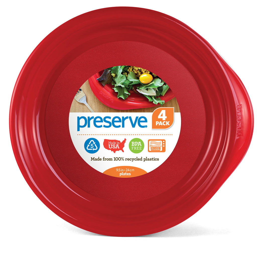 Preserve Plates, Everyday, 9.5 Inches, Pepper Red - 4 plates