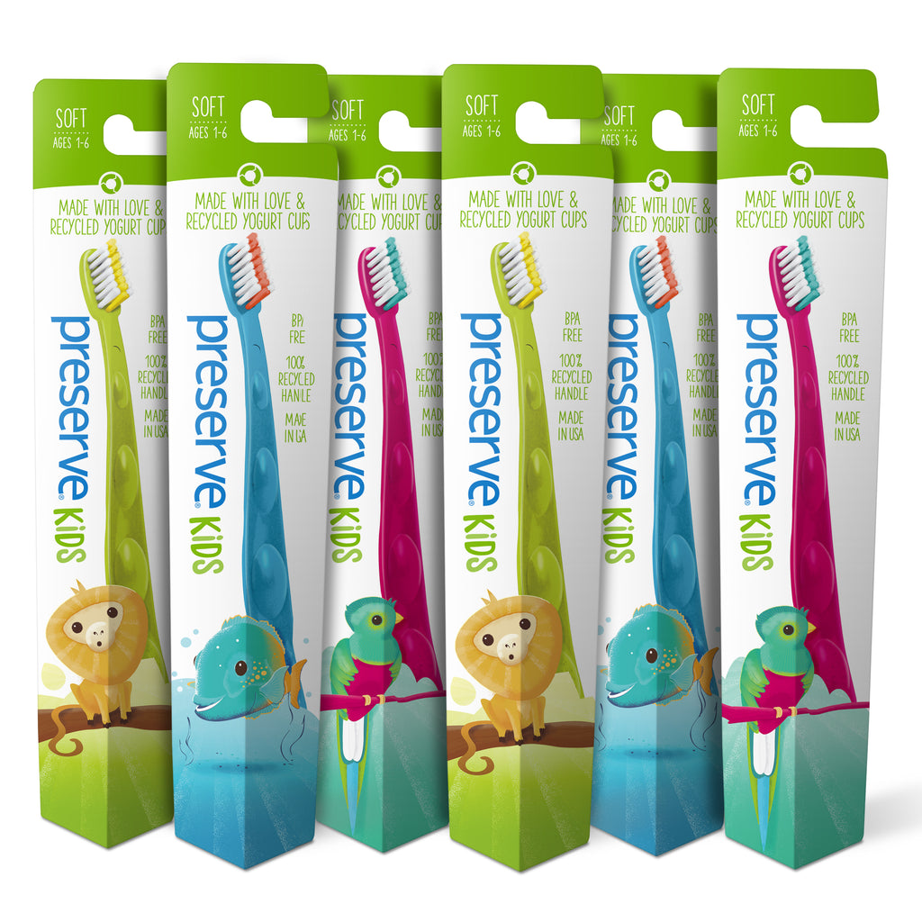 6 Packs Kids Toothbrush,Lovely Little Mushroom Extra Soft Bristles Toddler  Toothbrush for 1-3Years Old (